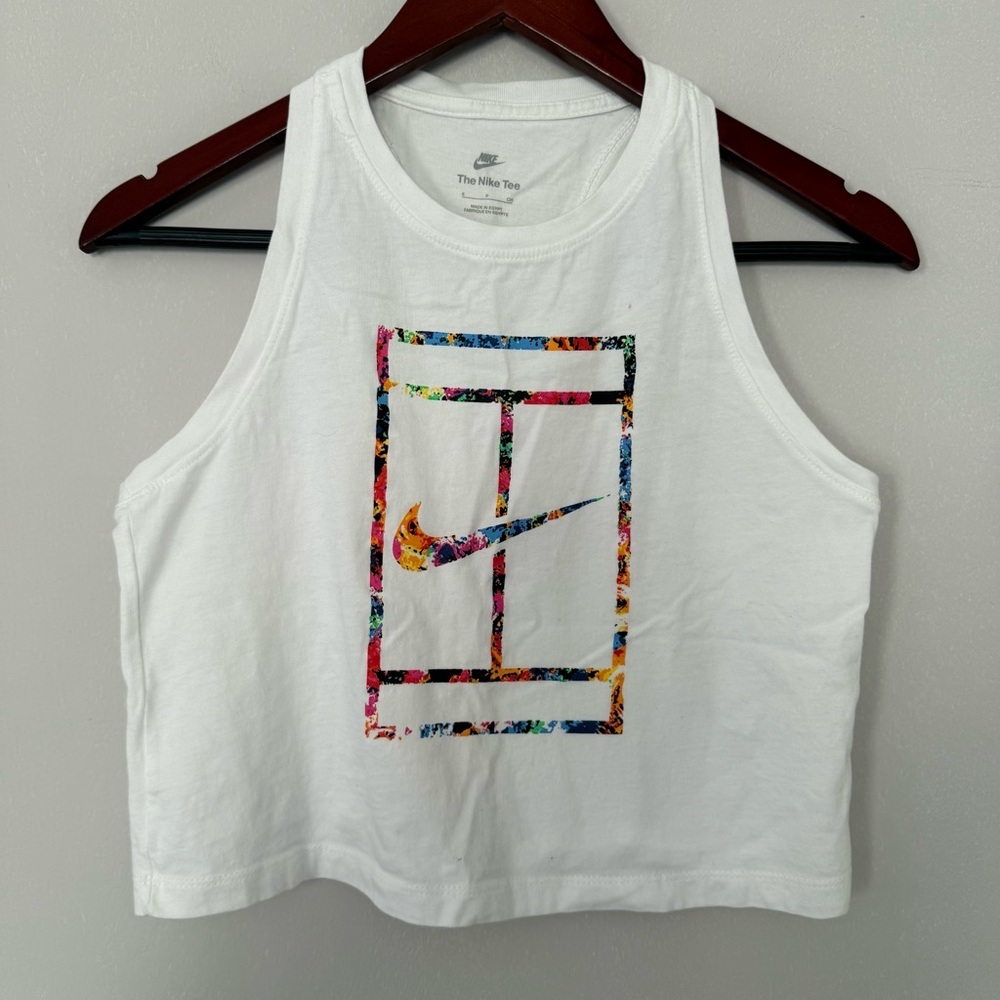 Nike white sports tank top Tee size S
